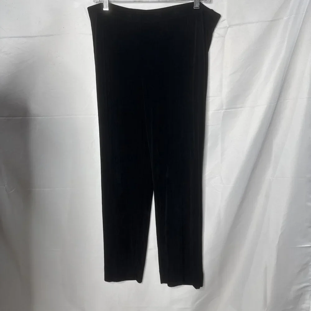 Chicos Travelers Womens 2 Black 3Pc Set Knit Tank Top Cardigan Pull On Pants L
